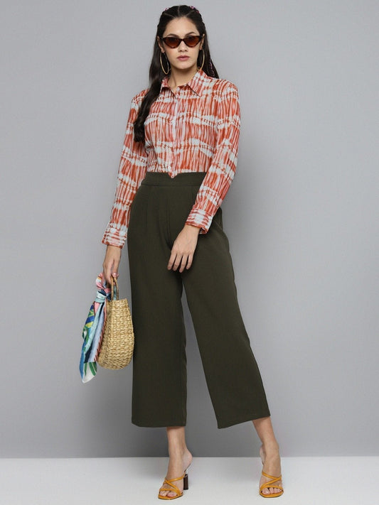 Women's Rust Tie-Dye Sheer Shirt