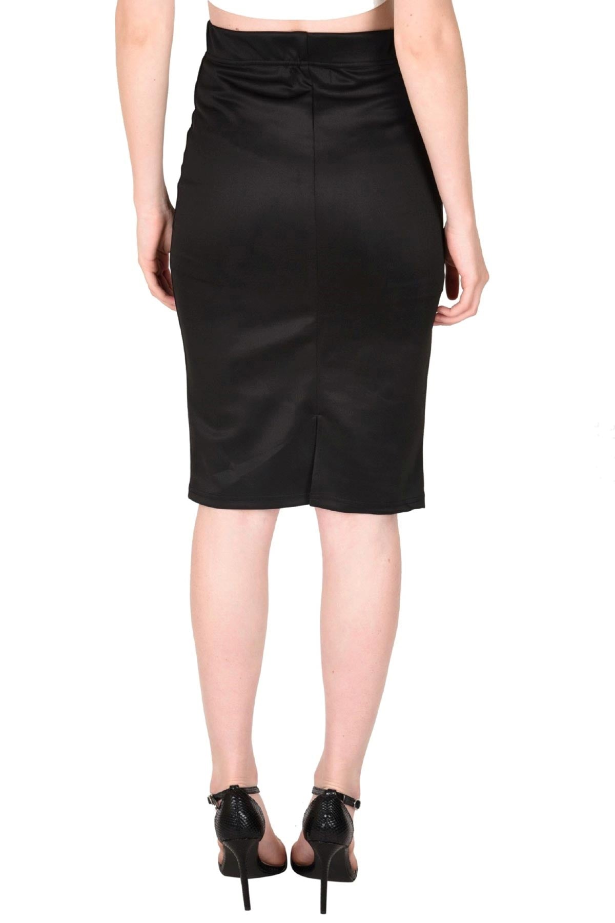 Women's Scuba Pencil Black Skirt