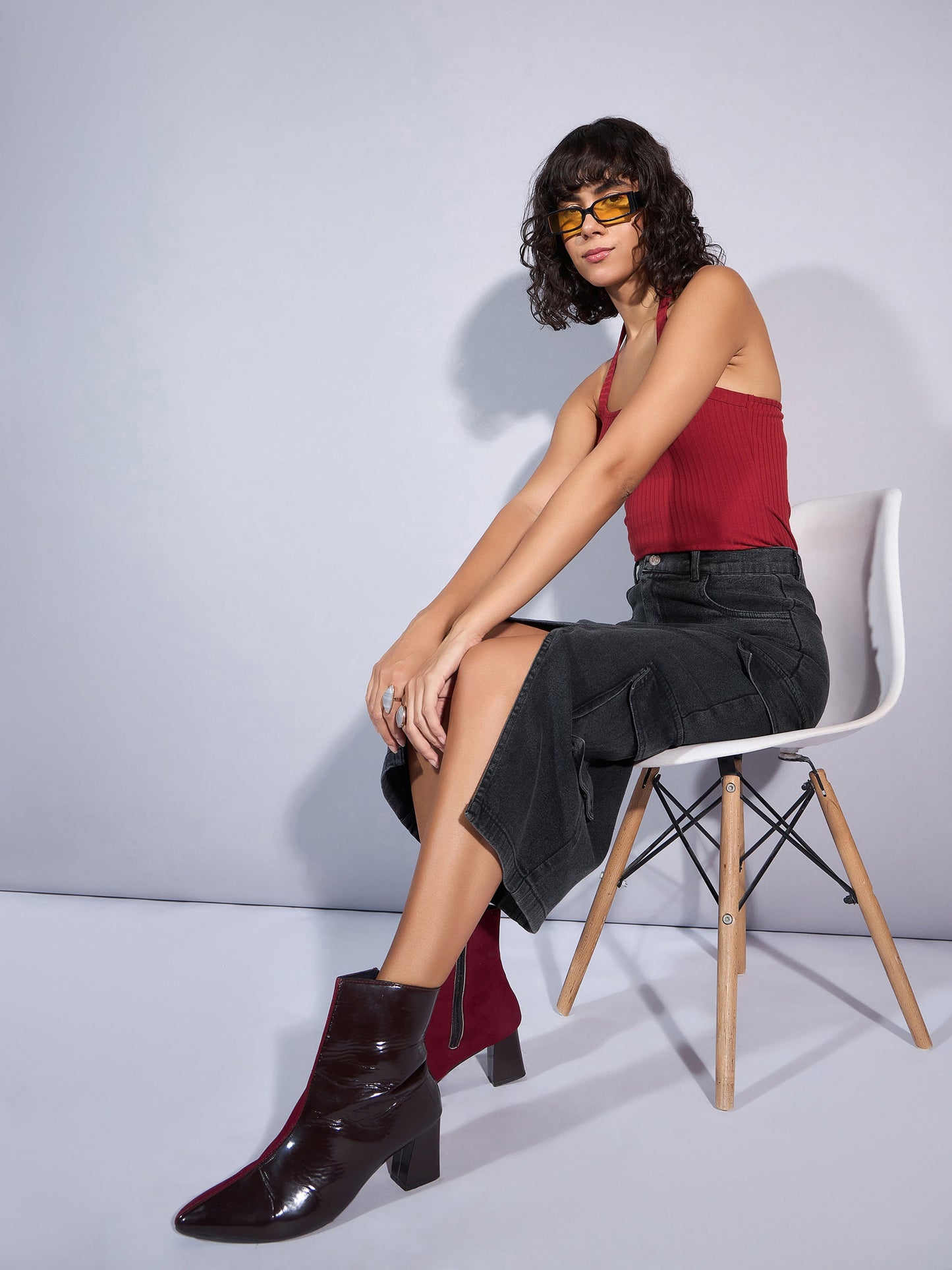 Women's Black Denim Skirt