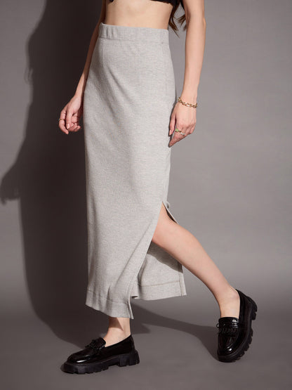Women's Grey Rib Skirt