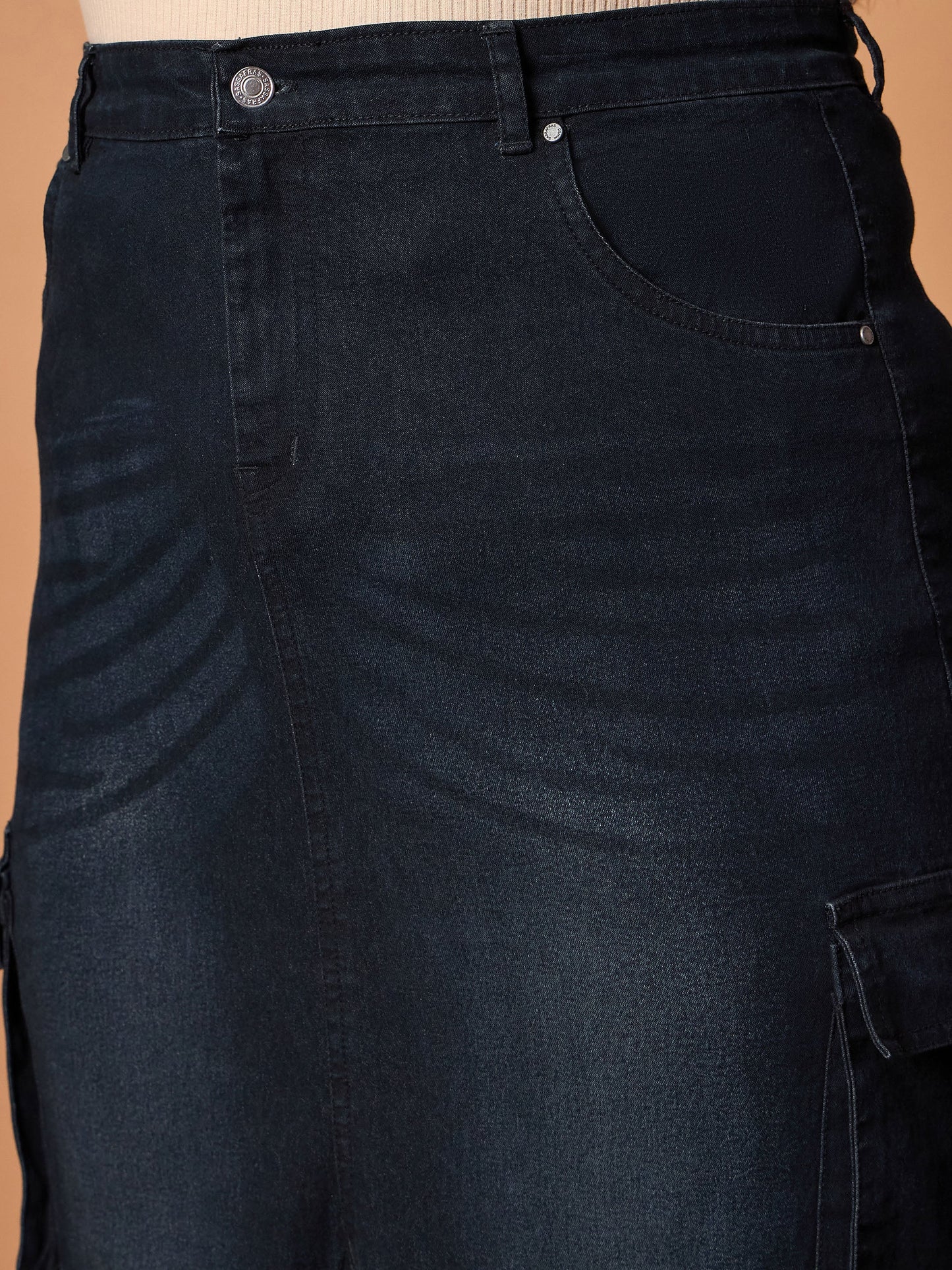 Women's Black Side Pocket Skirt