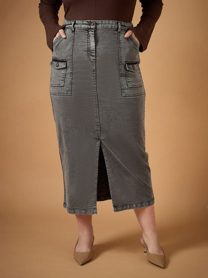Women's Black Denim Skirt