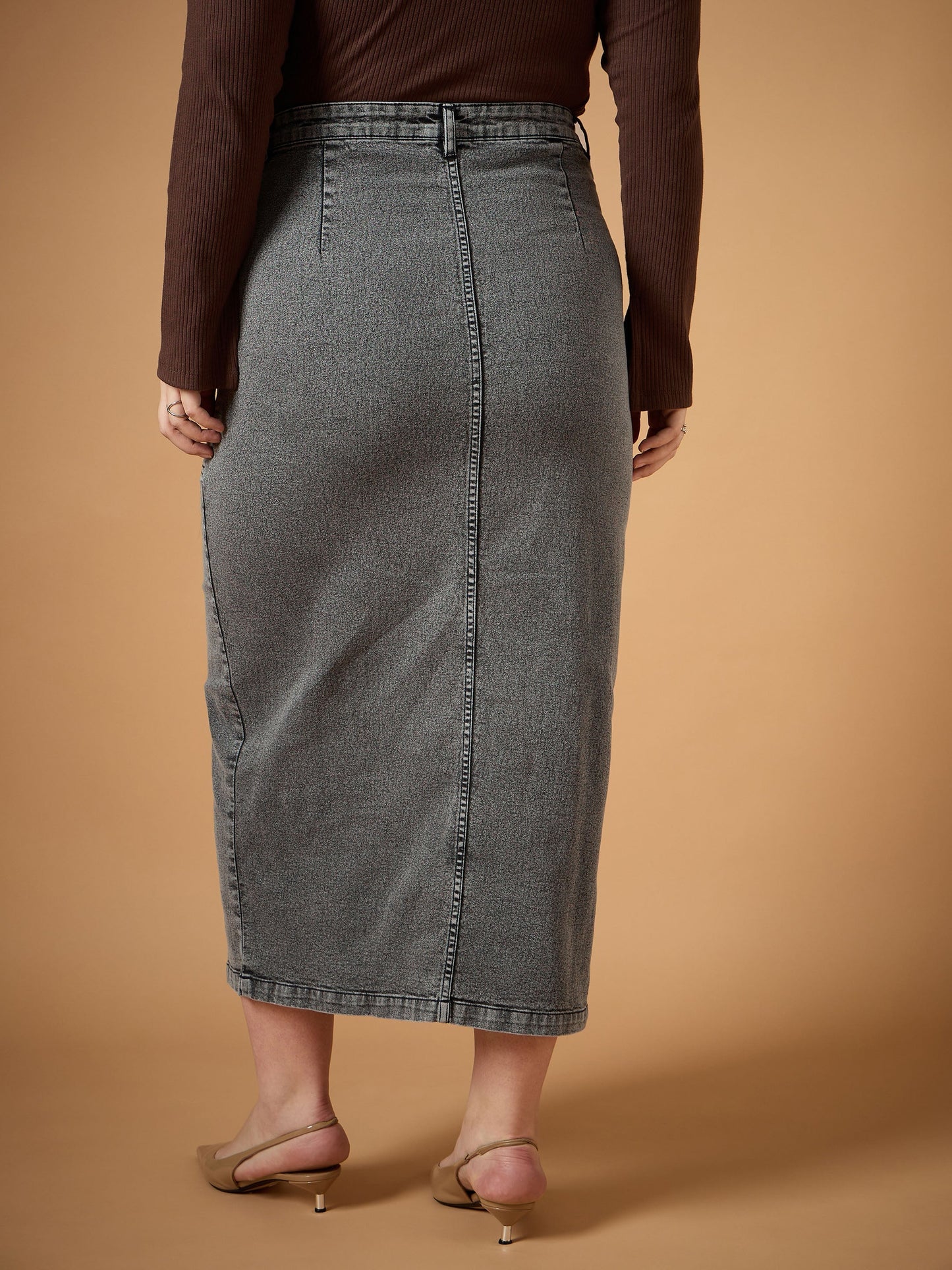 Women's Black Denim Skirt