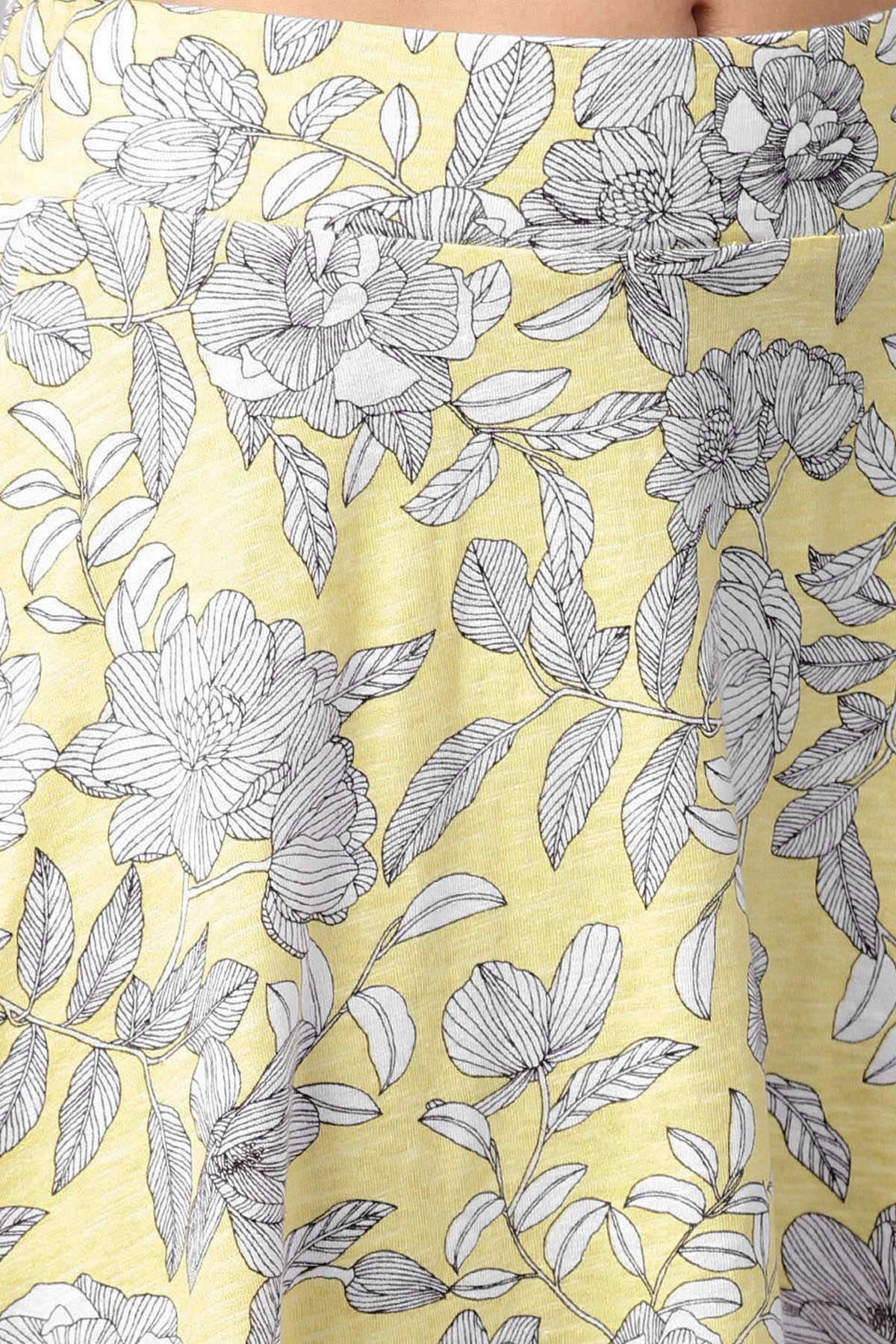 Women's Lemon Tropical Flared Skirt
