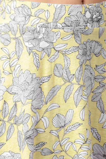 Women's Lemon Tropical Flared Skirt