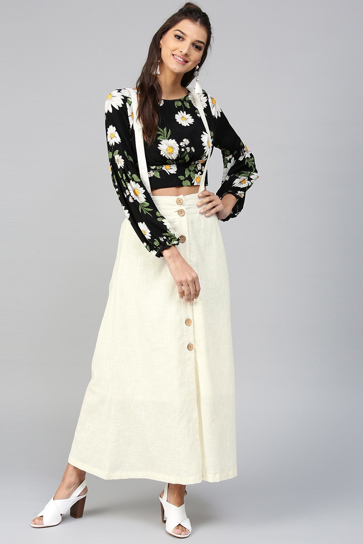 Women's Off-White Dungaree Maxi Skirt
