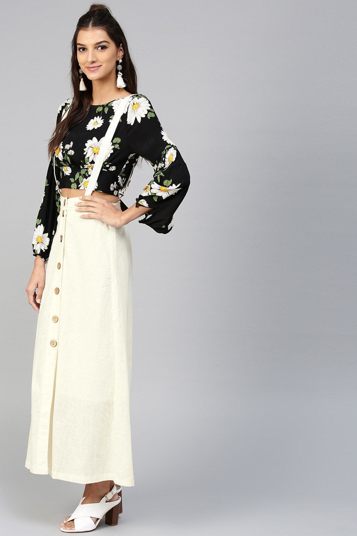 Women's Off-White Dungaree Maxi Skirt