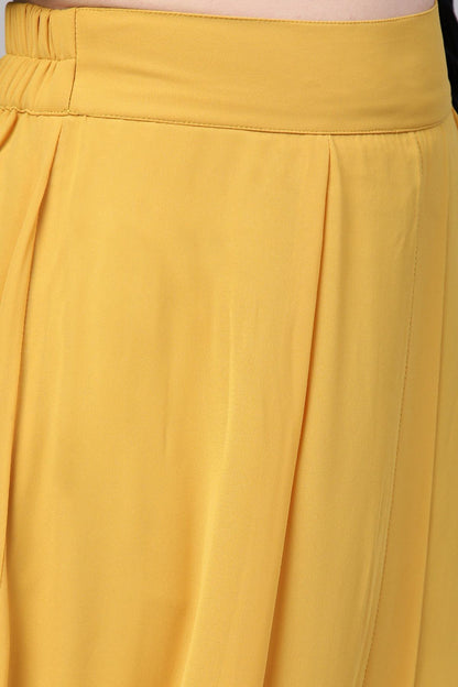 Women's Mustard A-Line Front Slit Skirt