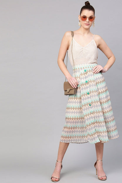 Women's Geometric Pattern A-Line Skirt