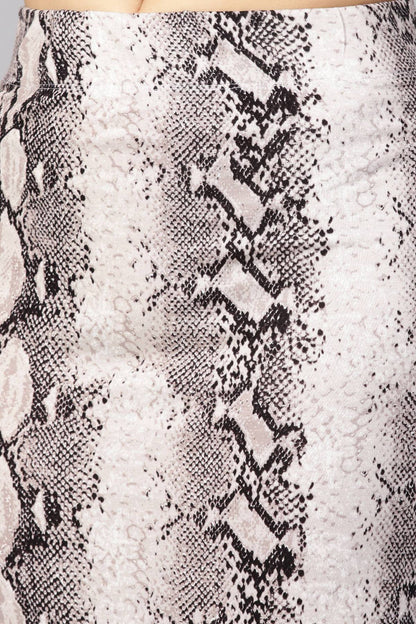 Women's Off White Python Pencil Skirt
