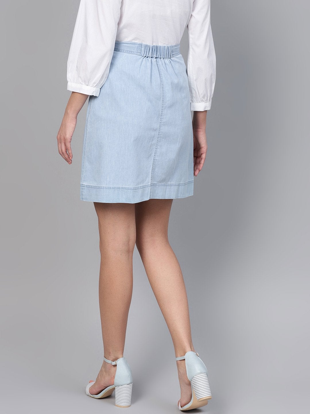 Women's Blue Denim A-Line Skirt