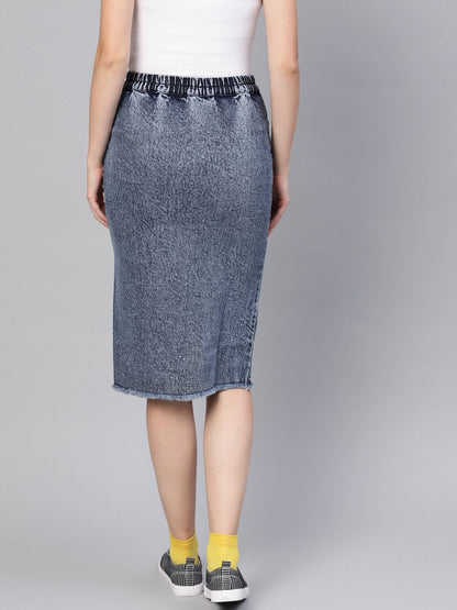 Women's Blue Denim Pencil Skirt