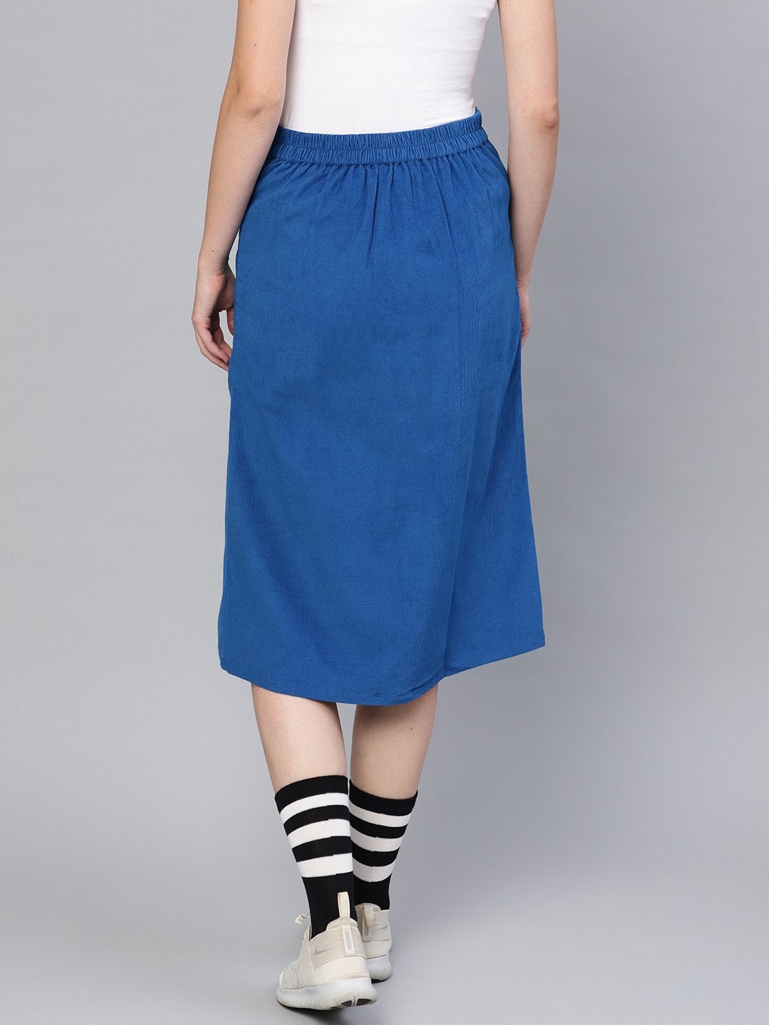 Women's Royal Blue Corduroy Skirt
