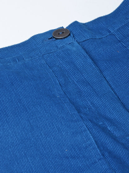 Women's Royal Blue Corduroy Skirt