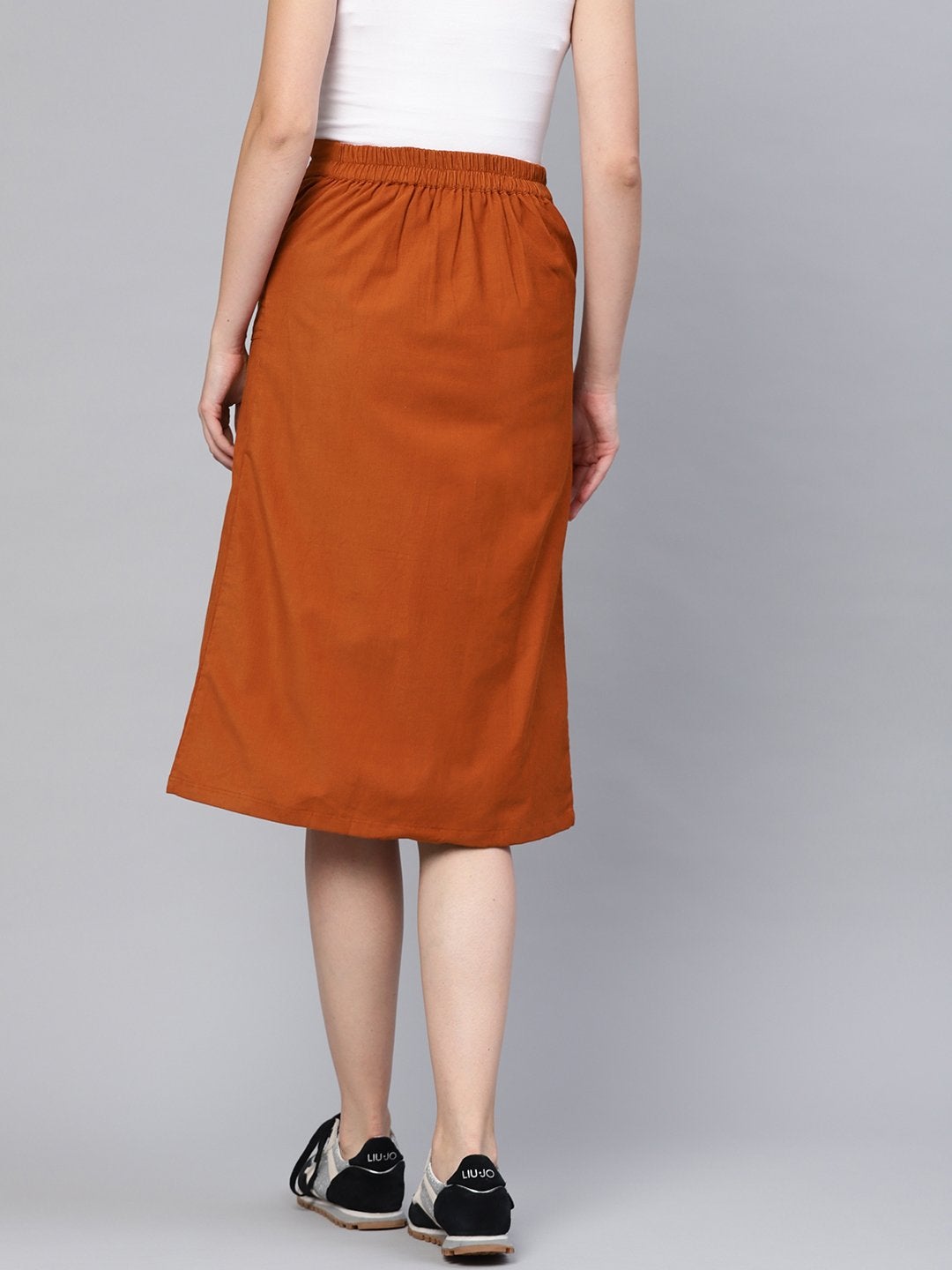Women's Rust Corduroy Skirt