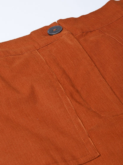 Women's Rust Corduroy Skirt