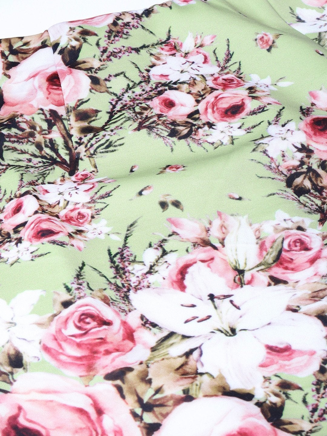 Women's Green Floral Pencil Skirt