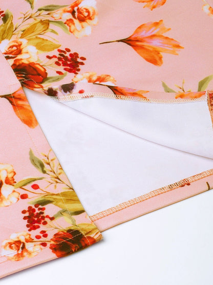 Women's Pink Floral Pencil Skirt