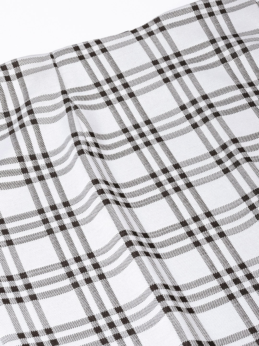 Women's Black & Grey Check Pencil Skirt