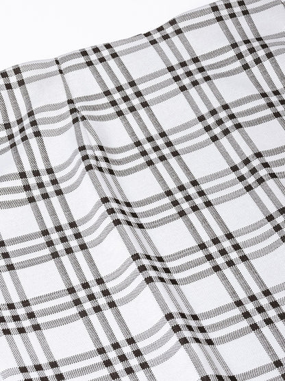 Women's Black & Grey Check Pencil Skirt
