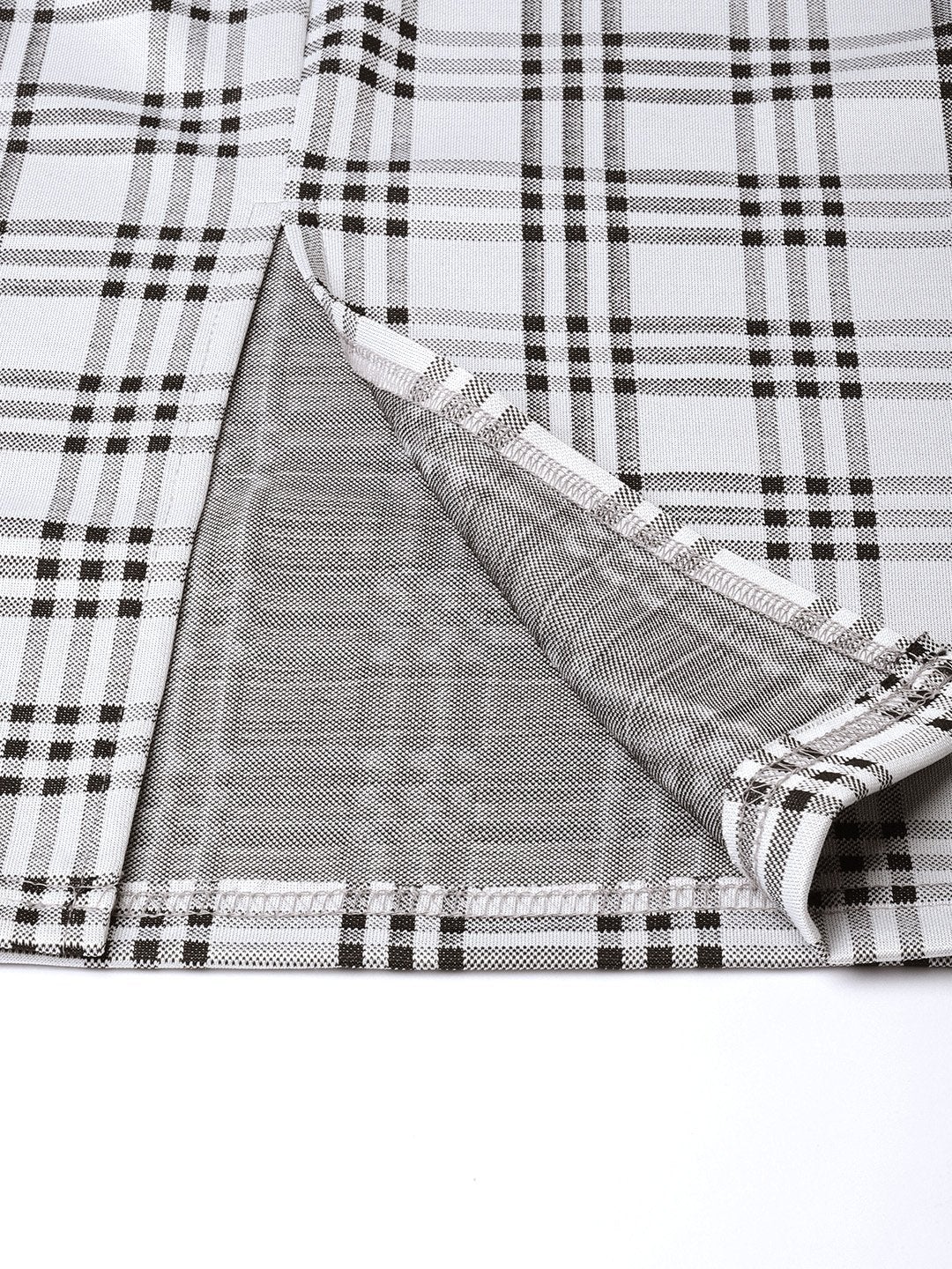 Women's Black & Grey Check Pencil Skirt