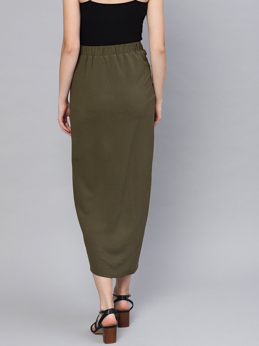 Women's Olive Tulip Skirt