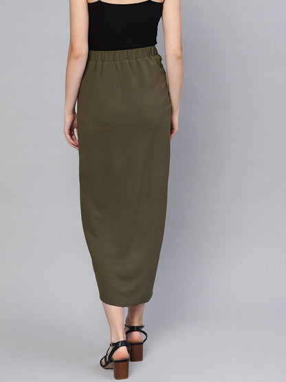Women's Olive Tulip Skirt