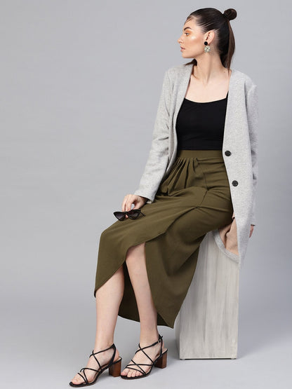 Women's Olive Tulip Skirt
