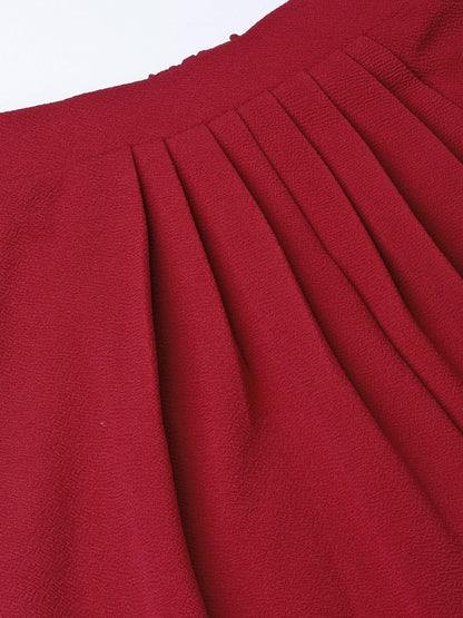 Women's Maroon Tulip Skirt