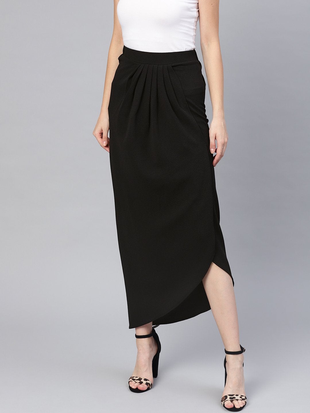 Women's Black Tulip Skirt