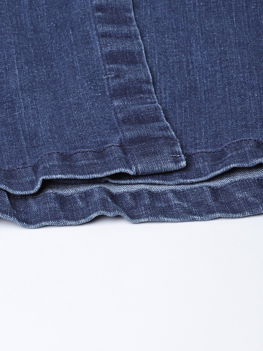 Women's Denim Blue Washed Long Buttoned Skirt