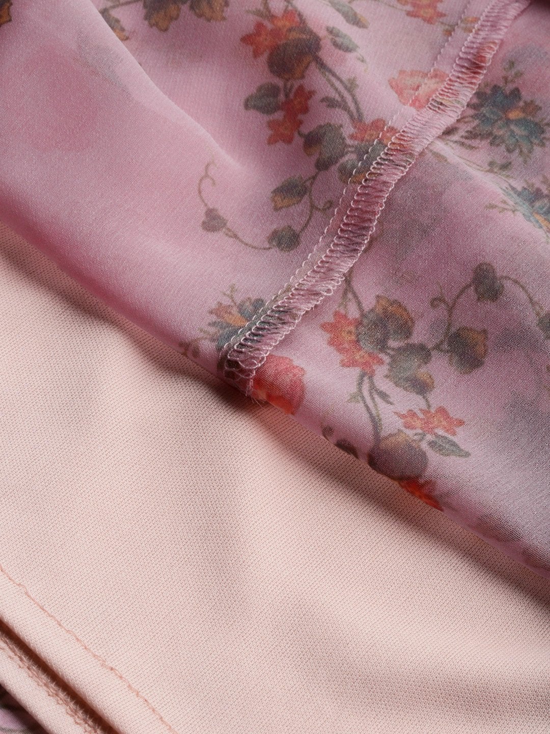 Women's Pink Floral A-Line Skirt
