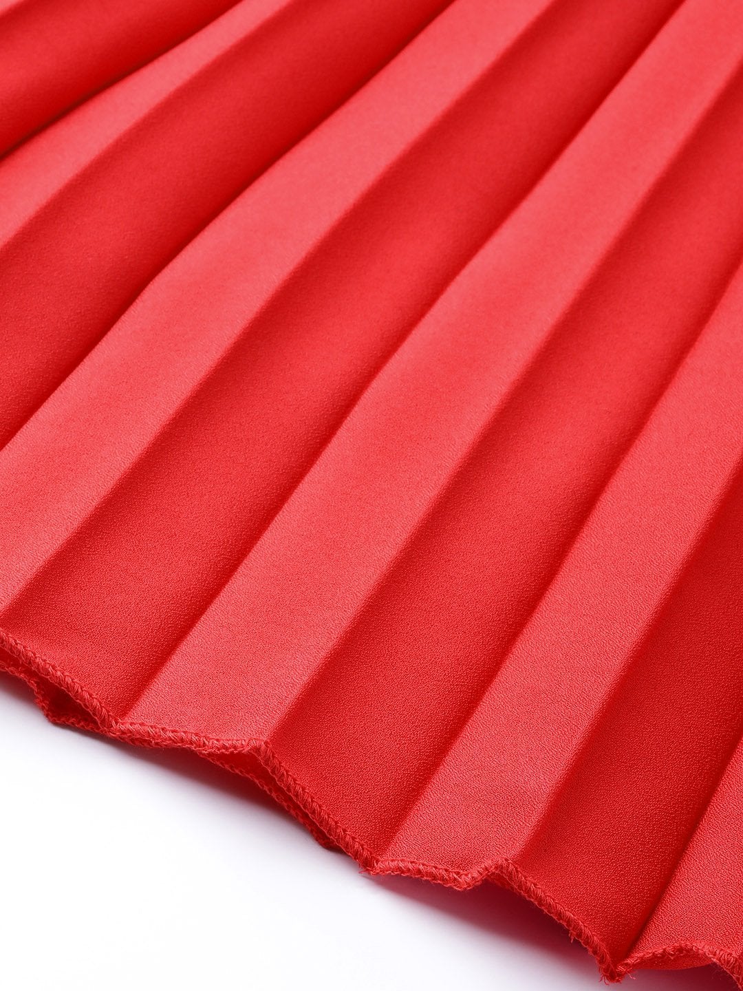 Women's Red Pleated Skirt