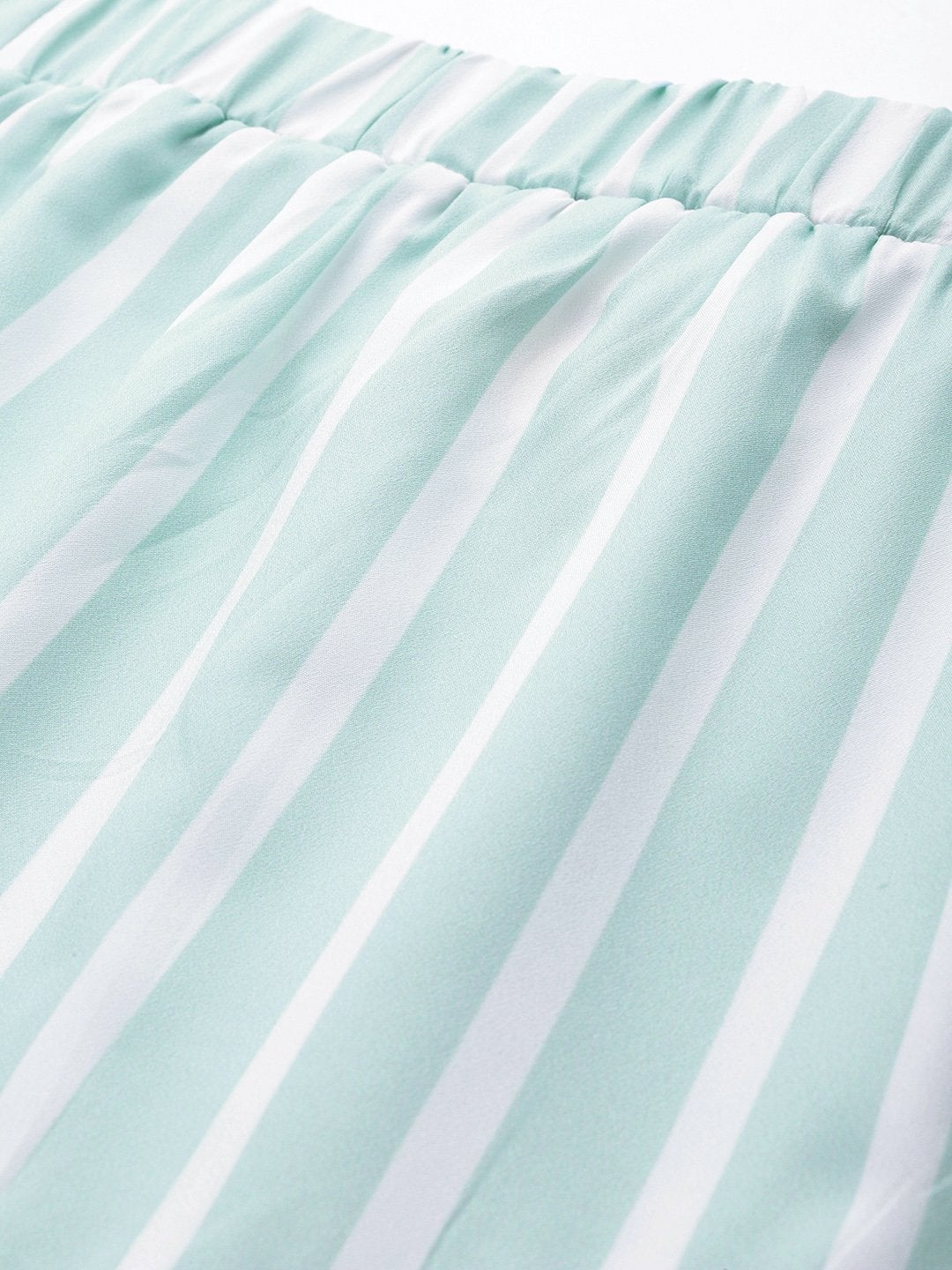 Women's Sea Green Stripe Tiered Skirt