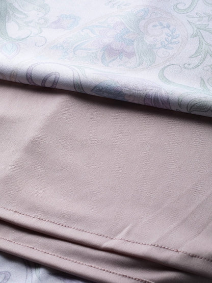 Women's Beige Paisley Flared Belted Skirt