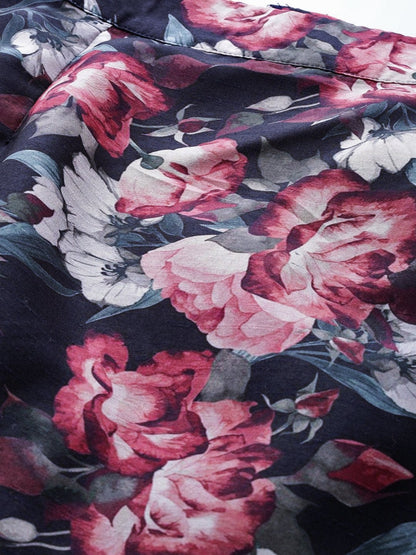 Women's Navy Floral Pencil Skirt