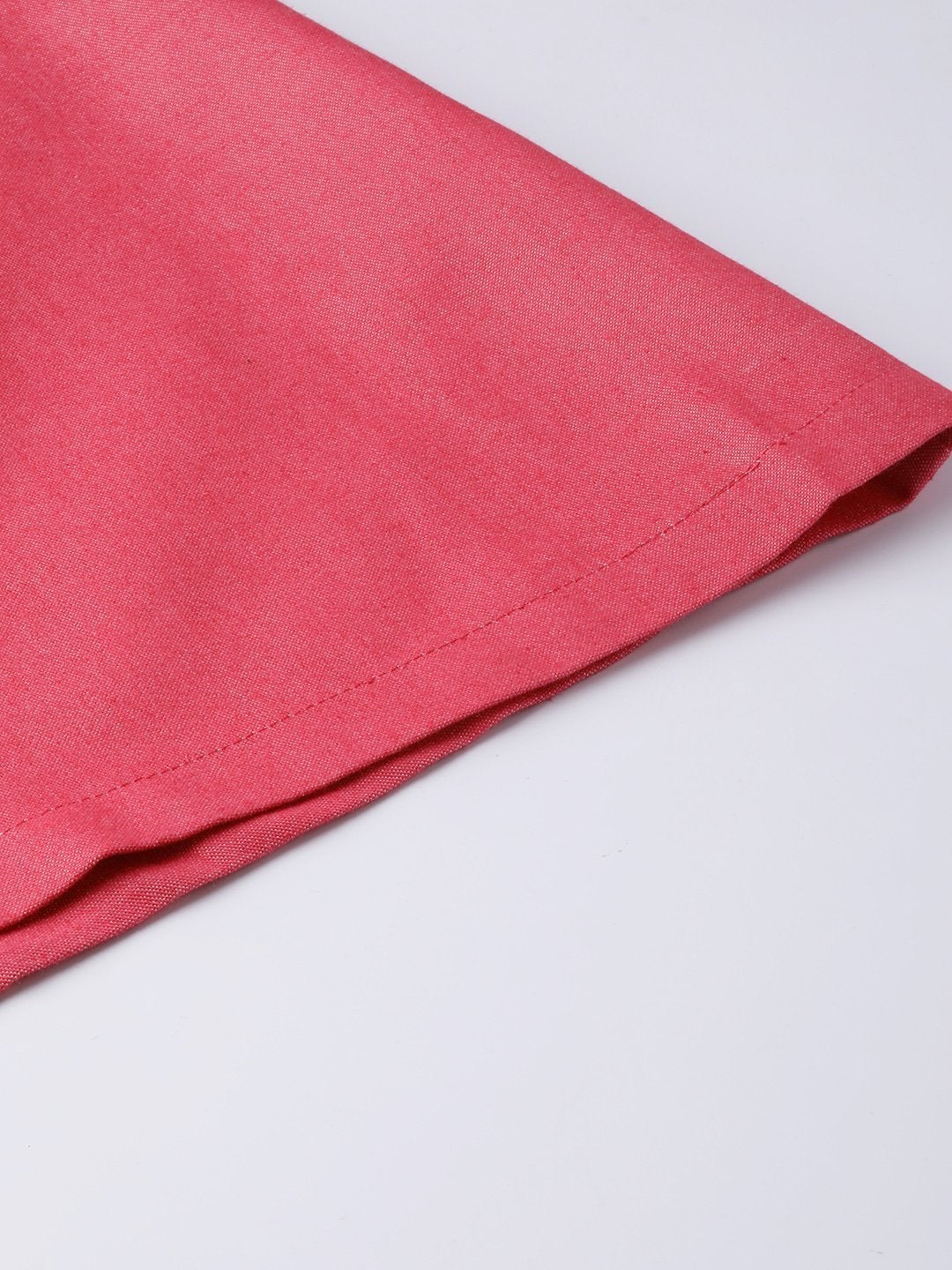 Women's Fuchsia Denim Longline Buttoned Skirt