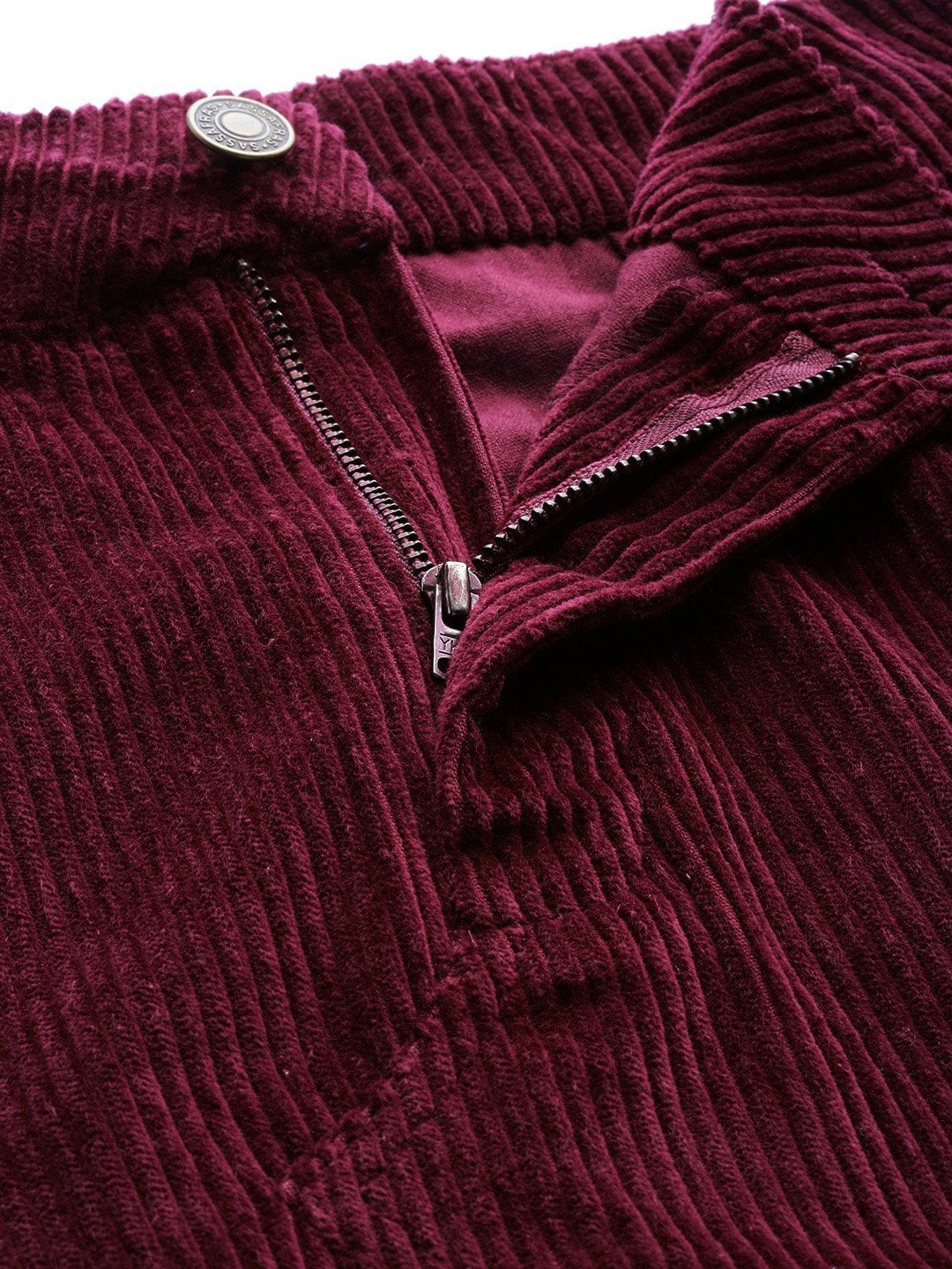 Women's Burgundy Corduroy A-Line Mini Skirt
