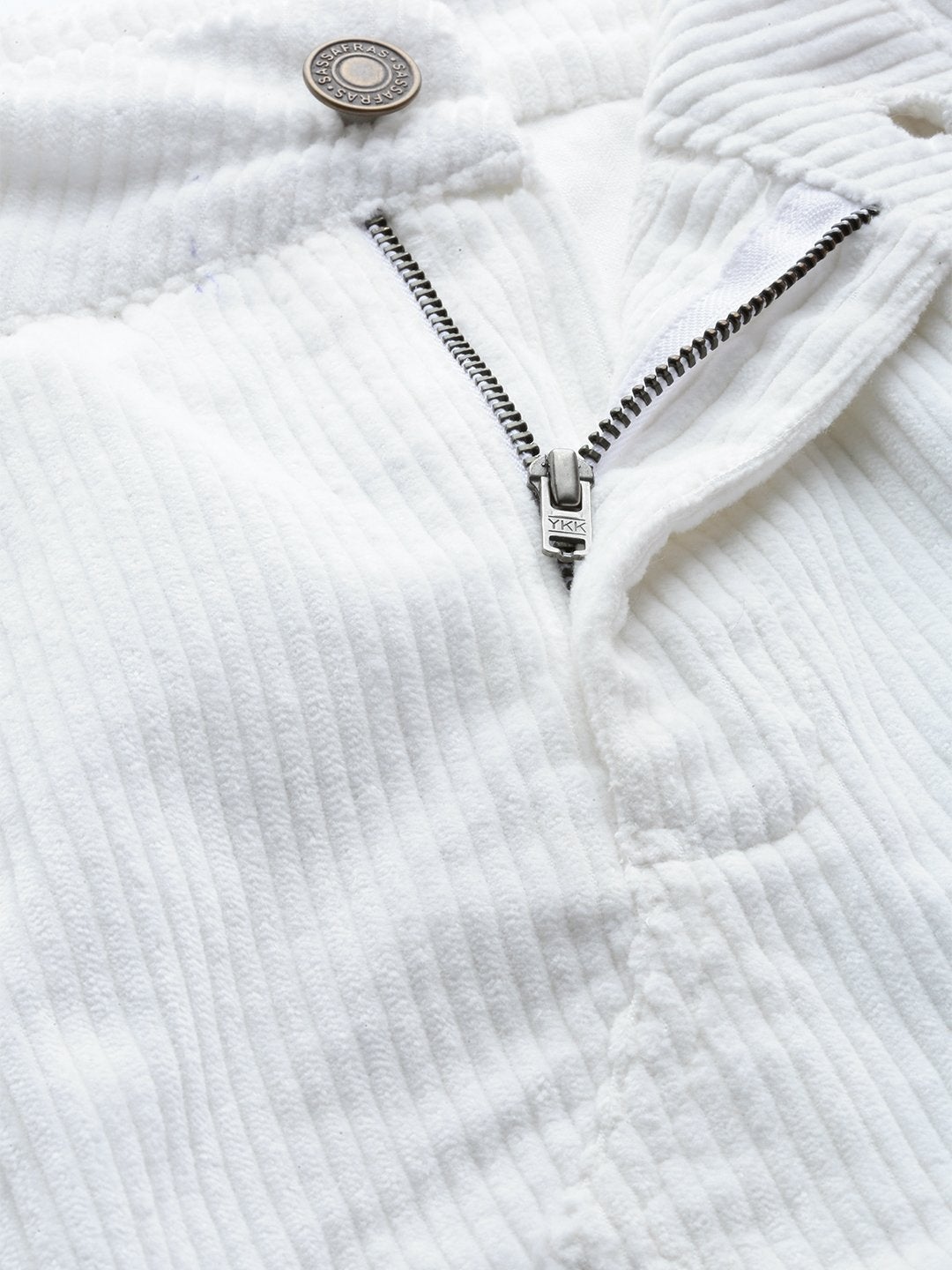 Women's White Corduroy A-Line Mini Skirt