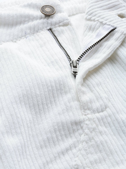 Women's White Corduroy A-Line Mini Skirt