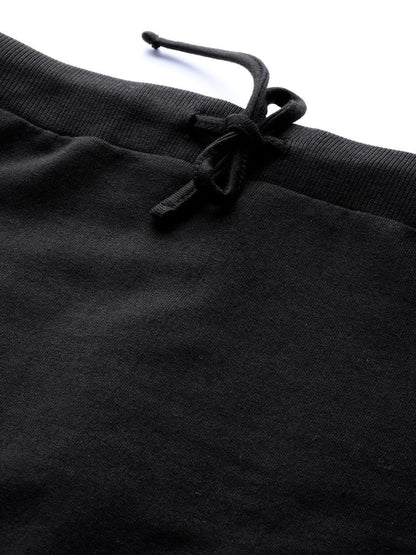 Women's Black Terry Drawstring Pencil Skirt