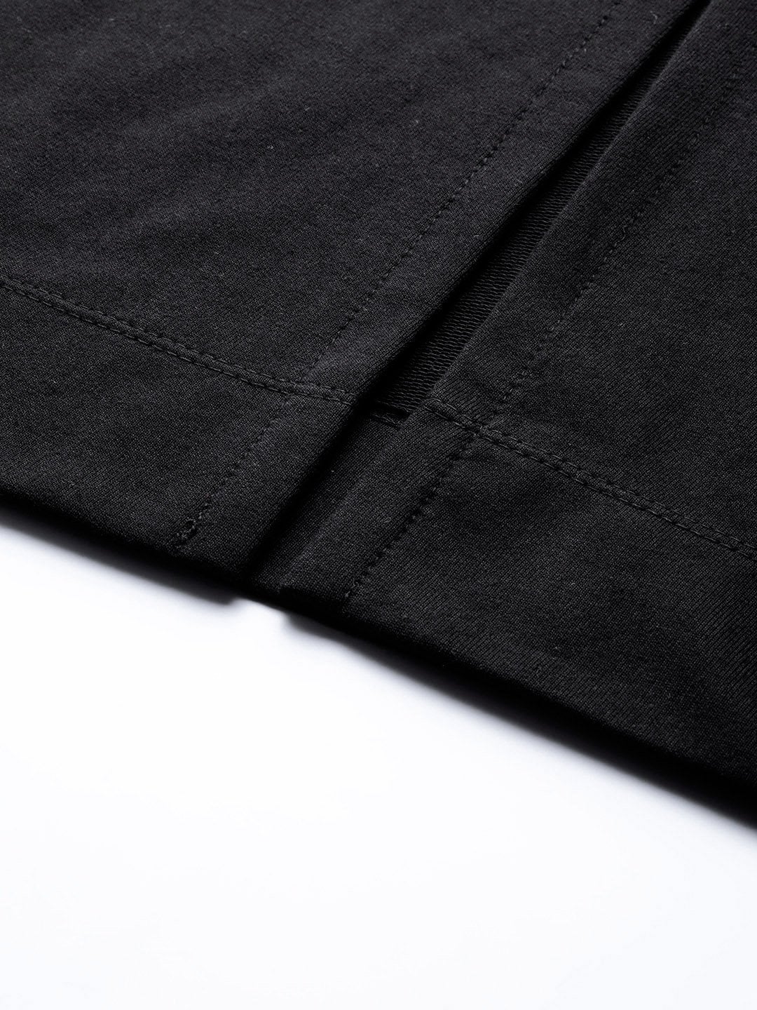 Women's Black Terry Drawstring Pencil Skirt