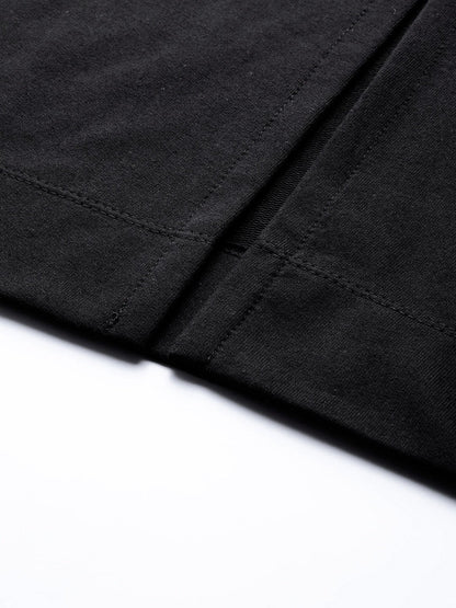 Women's Black Terry Drawstring Pencil Skirt