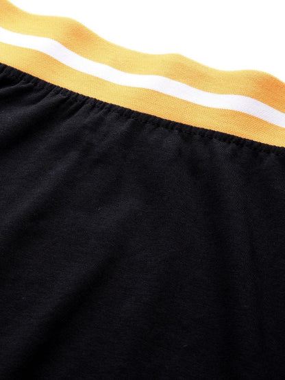 Women's Black Knit A-Line Midi Skirt