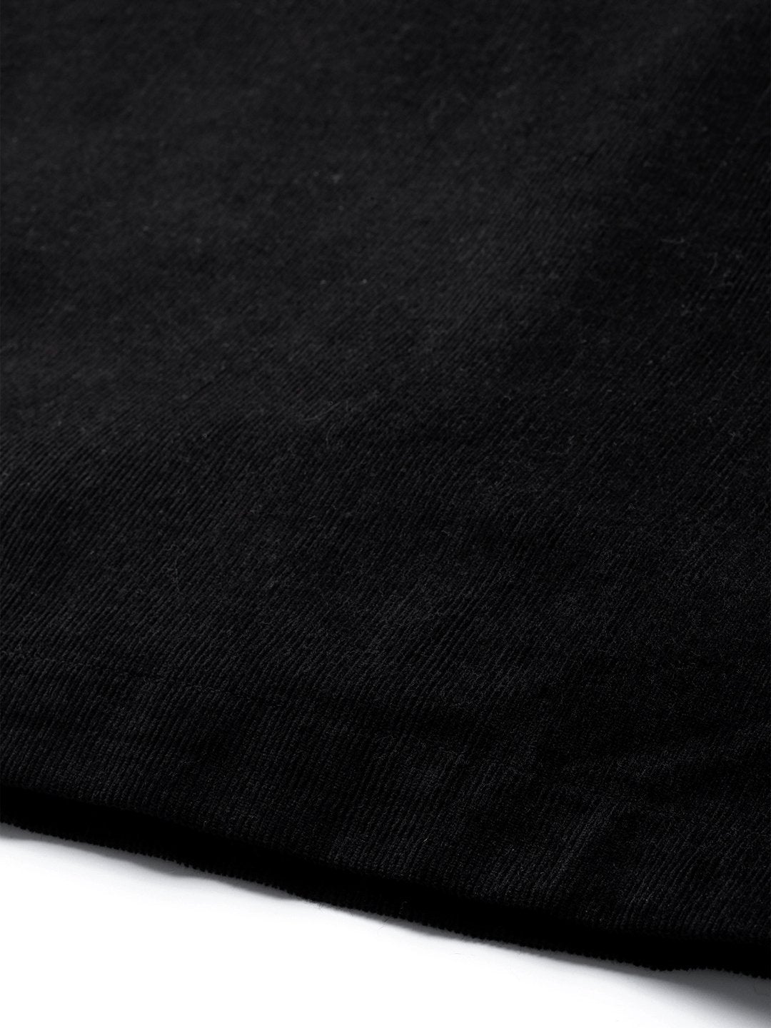 Women's Black Corduroy Side Button Midi Skirt