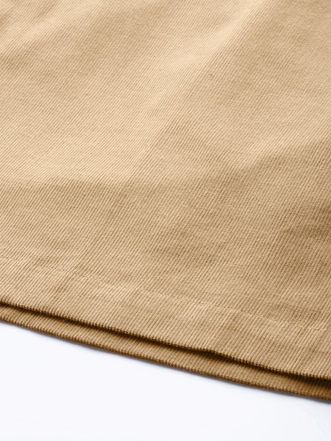 Women's Beige Corduroy Side Button Midi Skirt