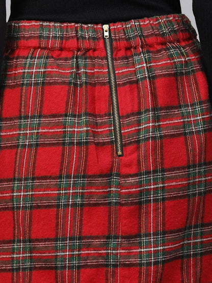Women's Red Check Pencil Skirt