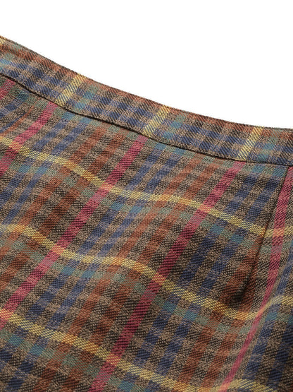 Women's Multicolor Jacquard Check Pencil Skirt