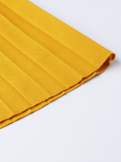 Women's Mustard Rib Pleated Skirt