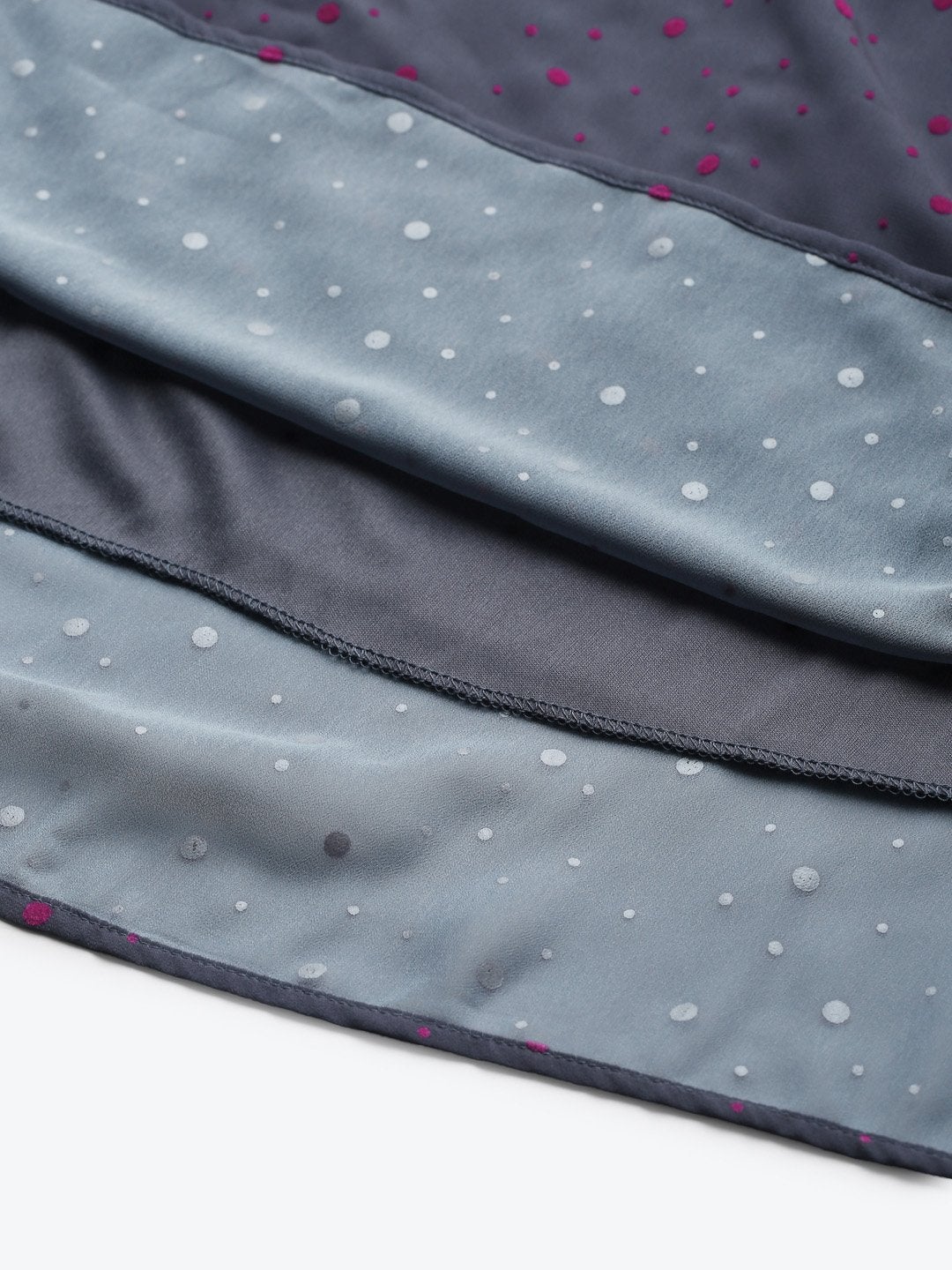 Women's Blue Flock Print Flared Skirt